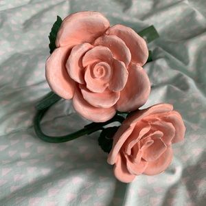 Pink Rose Drapery Tieback Wall-mount